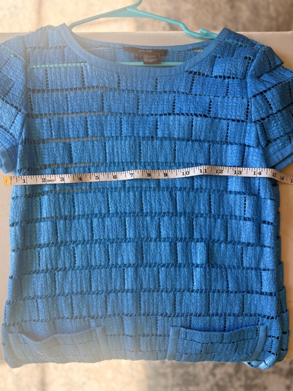 Per Se Bright Blue Short-Sleeve Knit Dress with Patch Pockets - Picture 3 of 8